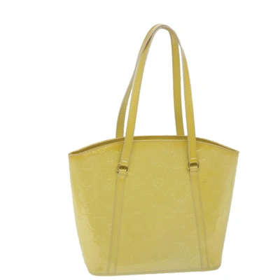 Pre-owned Louis Vuitton Avalon Patent Leather Tote Bag () In Yellow