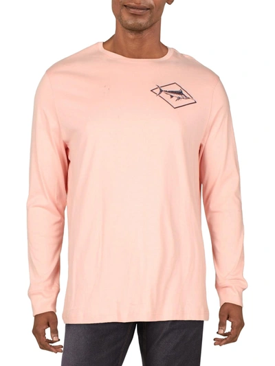 Club Room Sailing Club Mens Cotton Crewneck Graphic T-shirt In Pink
