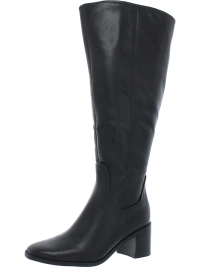 27 Edit Edda Womens Leather Wide Calf Knee-high Boots In Black
