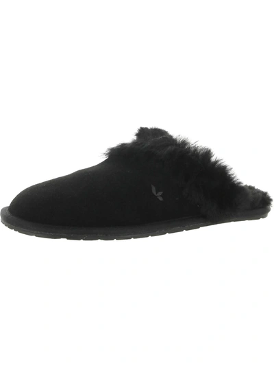 Koolaburra Milo Womens Suede Slides Slip-on Slippers In Black