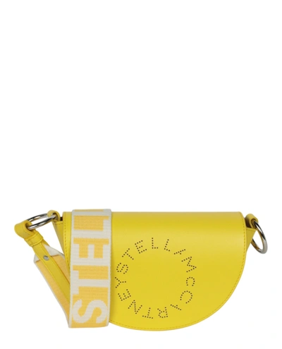 Stella Mccartney Logo Flap Shoulder Bag In Yellow