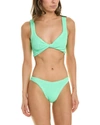 Hunza G 'xandra' Green Bikini With Fixed Straps In Blue