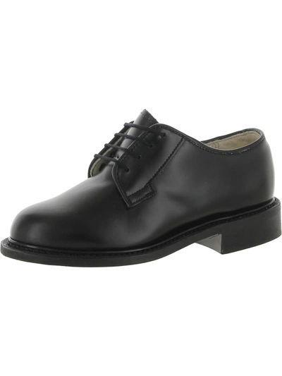 Bates Womens Leather Block Heel Oxfords In Black