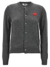 Comme Des Garçons Play Heart Patched Buttoned Cardigan