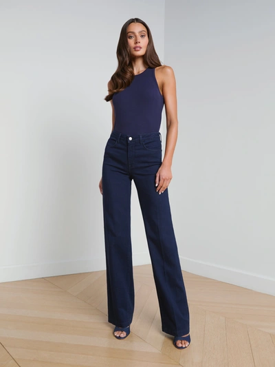 L Agence L'agence Madden High-rise Wide Leg Jean In Palomino