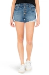 KUT FROM THE KLOTH JANE HIGH WAIST EXPOSED BUTTON FLY CUTOFF DENIM SHORTS