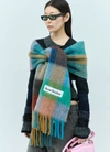 Acne Studios Multicolor Mohair Checked Scarf In Blue