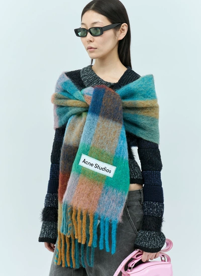 Acne Studios Multicolor Mohair Checked Scarf