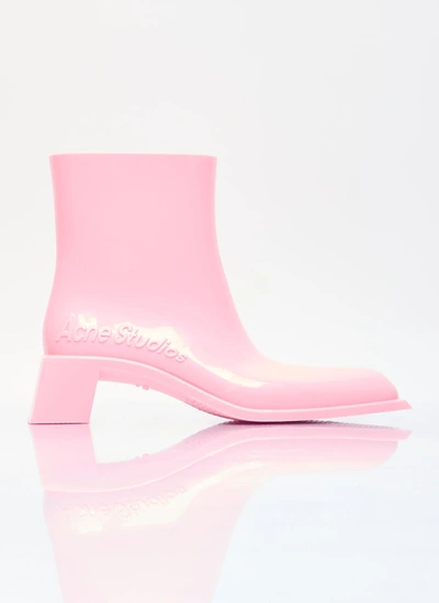Acne Studios Rubber Ankle Boots In Pink