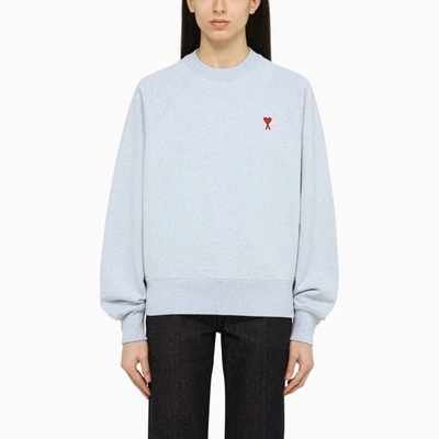 Ami Alexandre Mattiussi Ami Paris Ami De Coeur Light Blue Crewneck Sweatshirt Women