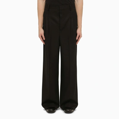 AMI ALEXANDRE MATTIUSSI AMI PARIS BLACK WOOL TROUSERS MEN