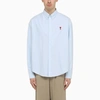 AMI ALEXANDRE MATTIUSSI AMI PARIS LIGHT BLUE AMI DE COEUR SHIRT MEN