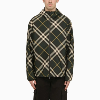 BURBERRY BURBERRY CHECK PATTERN HOODED JACKET MEN