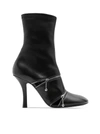 BURBERRY BURBERRY WOMEN PEEP LEATHER ANKLE BOOTS