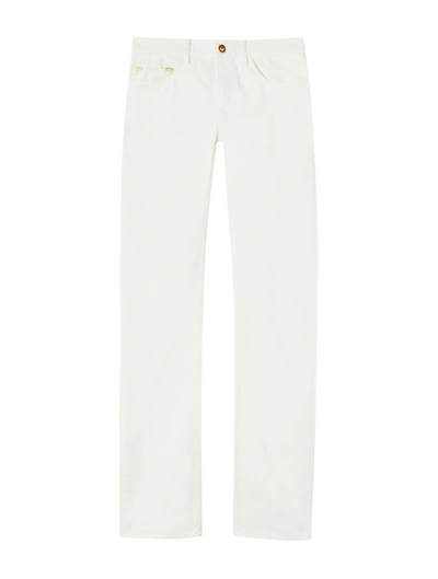 Palm Angels Monogram Straight-leg Jeans In White