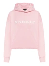 GIVENCHY GIVENCHY WOMEN GIVENCHY ARCHETYPE SHORT HOODED SWEATSHIRT IN BRUSHED FABRIC
