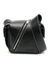 Sunnei Lacubetto Leather Shoulder Bag In Black