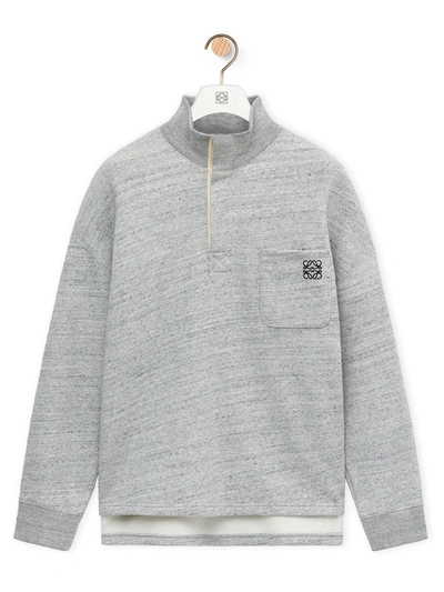 Loewe Funnel-neck Sweatshirt In Gray