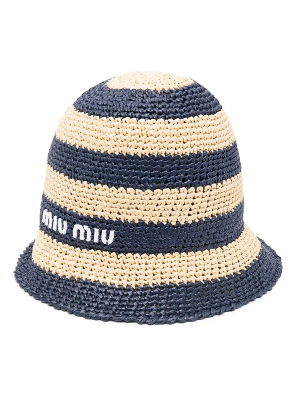 Miu Miu Striped Bucket Hat In Blue | ModeSens