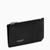 Saint Laurent Black Leather Card Holder Men In Black