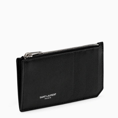 SAINT LAURENT SAINT LAURENT BLACK LEATHER CARD HOLDER MEN