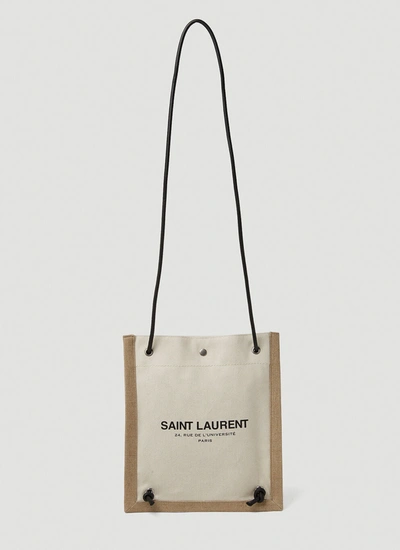 Saint Laurent Women Universite Flat Crossbody Bag In Cream