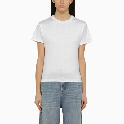 Valentino White Cotton Crew-neck T-shirt Women