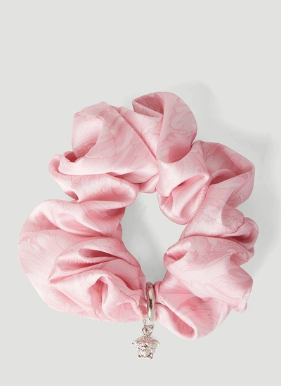 Versace Jacquard Scrunchie In Pink