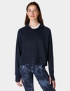 Sweaty Betty Revive Rib Half Zip Pullover In Blue