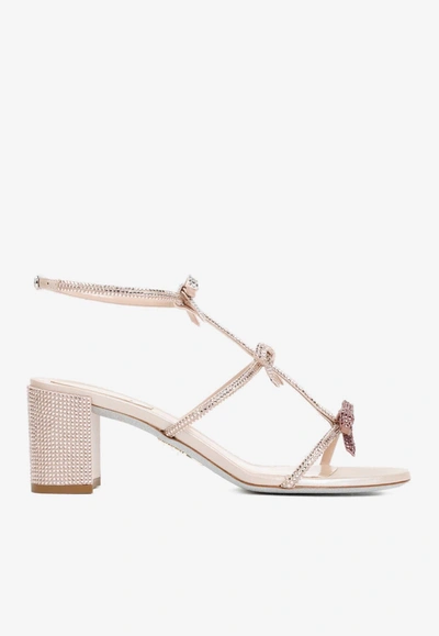 René Caovilla Caterina 70 Crystal-embellished Sandals In Metallic