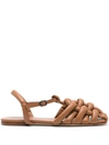 Hereu Cabersa Padded Leather Sandals In Brown