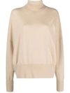 Totême Roll Neck Cashmere Jumper In Cashew