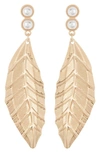 MELROSE AND MARKET IMITATION PEARL LEAF DROP EARRINGS
