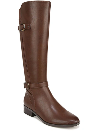 Naturalizer Sahara Womens Faux Leather Belted Knee-high Boots In Brown