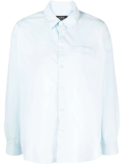 Apc A.p.c. Shirt In Iav Bleu Pâle