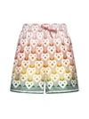 Casablanca Multicolor Gradient Heart Monogram Shorts In Heart Monogram Gradient