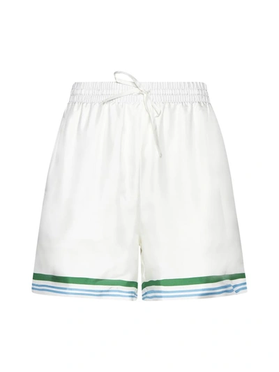 Casablanca Le Jeu Silk Shorts In White