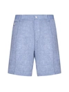 Dolce & Gabbana Button-fastening Linen Shorts In Carta Da Zucchero