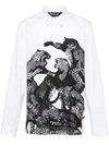 Just Cavalli Motif-print Cotton Shirt In White