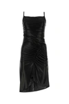 Marine Serre Regenerated Jersey Drapped Pleated Dress In Black