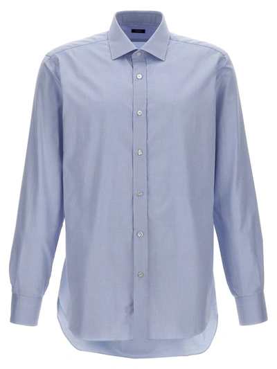 Barba Operated Cotton Shirt In Blue