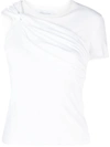 Blumarine Twist-detail Cotton T-shirt In N0100 Ottico
