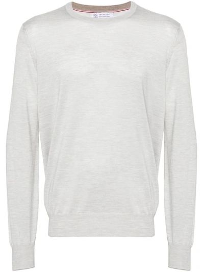 Brunello Cucinelli Melange Sweater In Grey