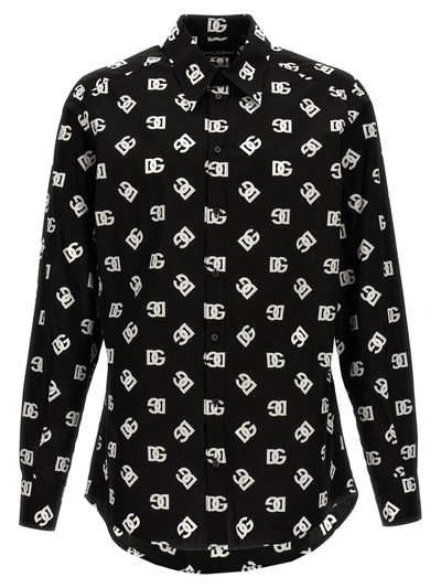 Dolce & Gabbana Logo Print Shirt In White/black