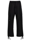 Msgm Cargo Trousers Functional Adjustable Hem In Black