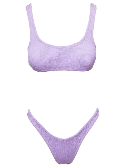 Reina Olga Ginny Crinkle Bikini Set In Purple