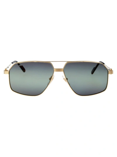 Cartier Sunglasses In 012 Gold Gold Violet