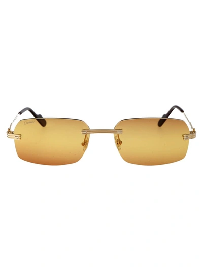 Cartier Sunglasses In 007 Gold Gold Orange