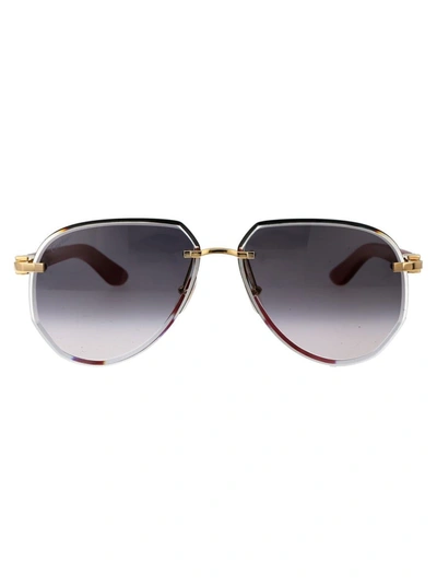 Cartier Sunglasses In 003 Gold Red Grey