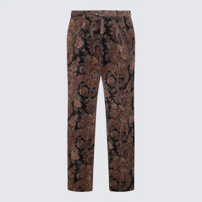 Etro Paisley-print Corduroy Trousers In Red